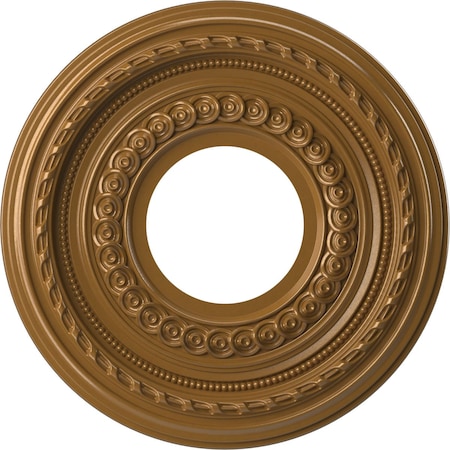 Cole PVC Medallion (Canopies up to 4 1/4"), 10"OD x 3 1/2"ID x 3/4"P, Metallic Vintage Gold
